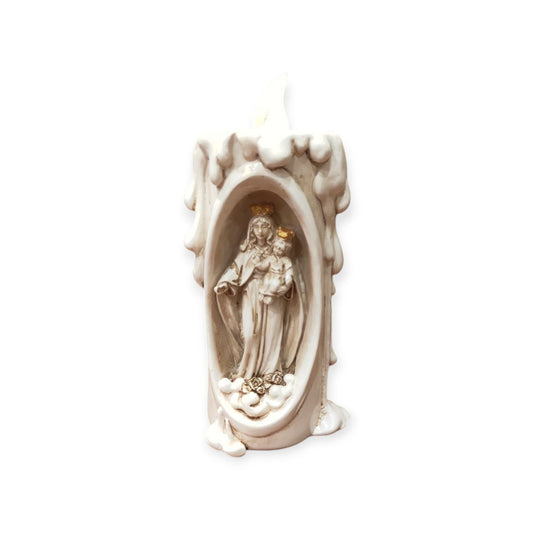 The candle of the Virgin is lit