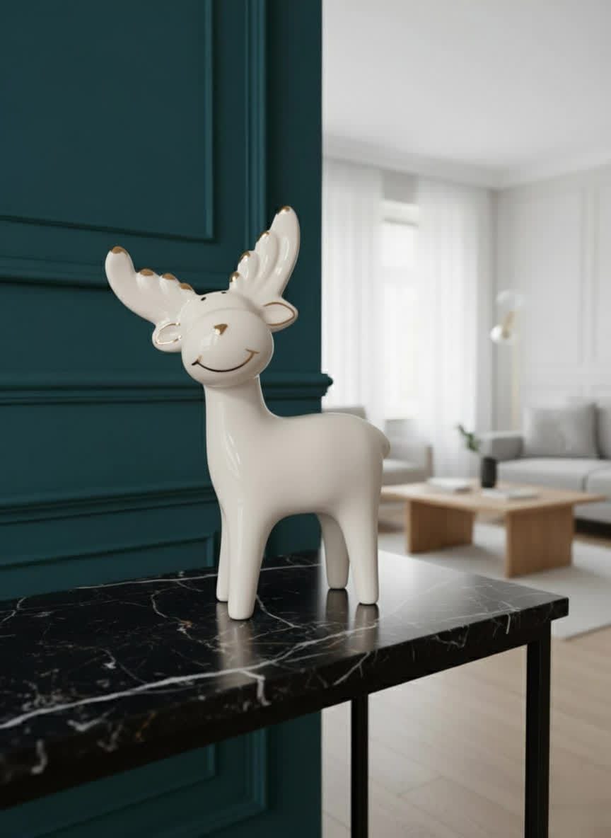 Gilded Reindeer Figurine
