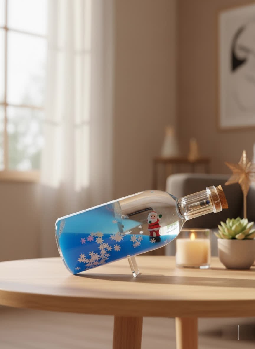Christmas water bottle with light