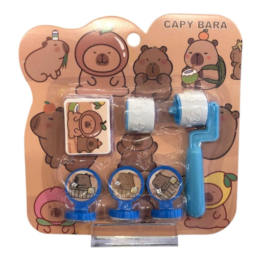 Children's Small Brown Roller Stamp Set