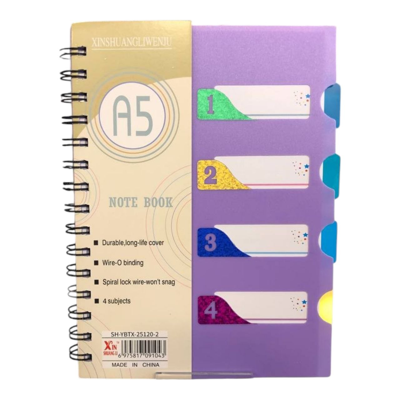 Purple spiral notebook
