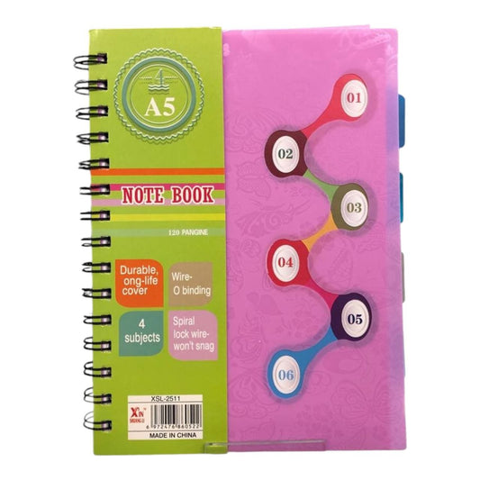 Pink spiral notebook