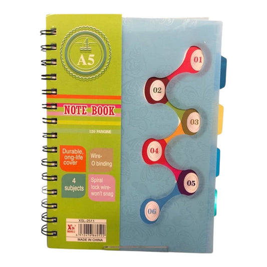 Light blue spiral notebook