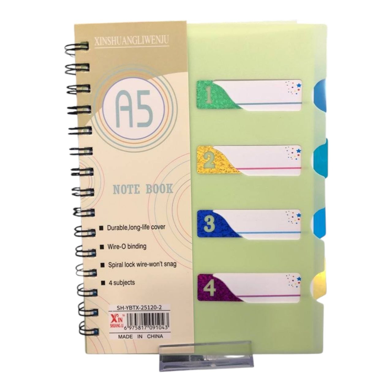 Green spiral notebook