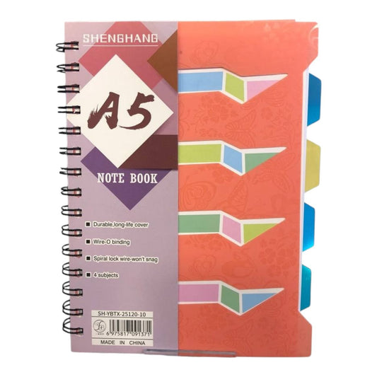 Orange spiral notebook