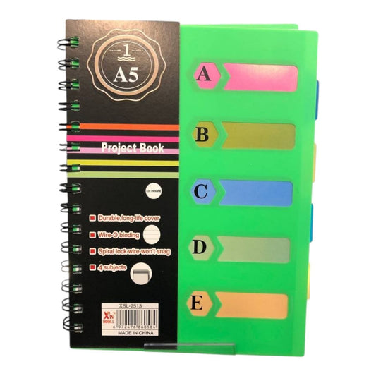 Green spiral notebook