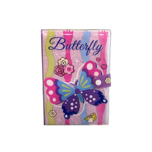 "Butterflies" Snap-Closure Furry Notebook