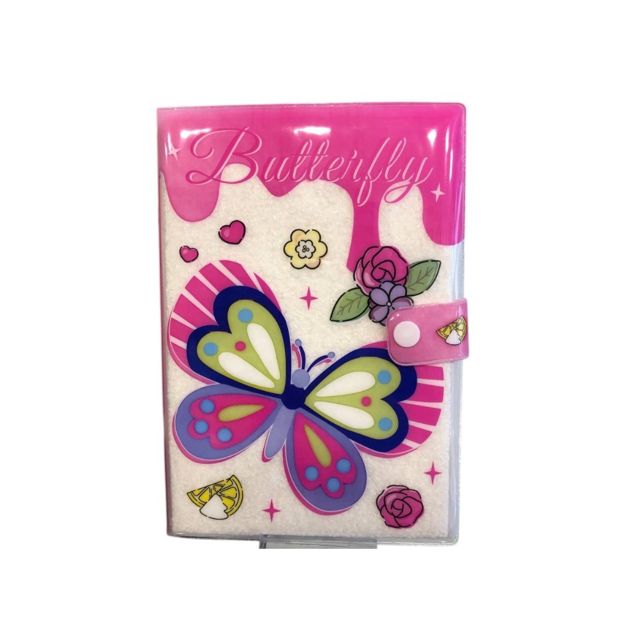 "Butterflies" Snap-Closure Furry Notebook