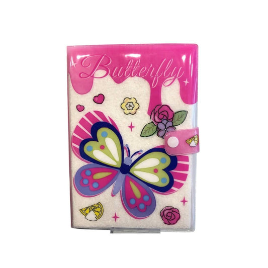 "Butterflies" Snap-Closure Furry Notebook