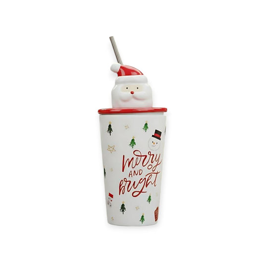 Christmas mug with straw
