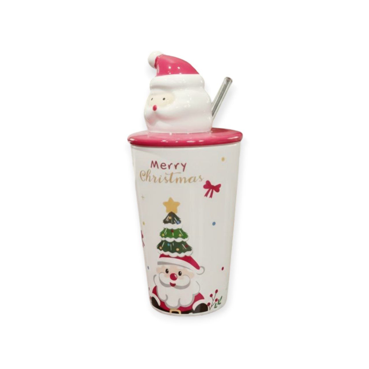 Christmas mug with straw