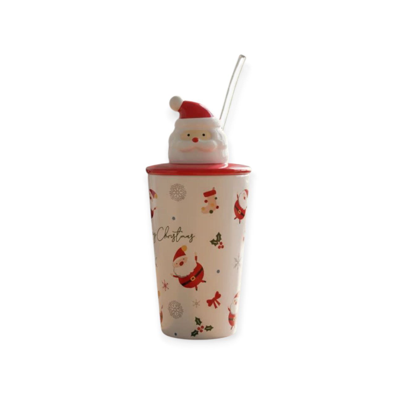 Christmas mug with straw