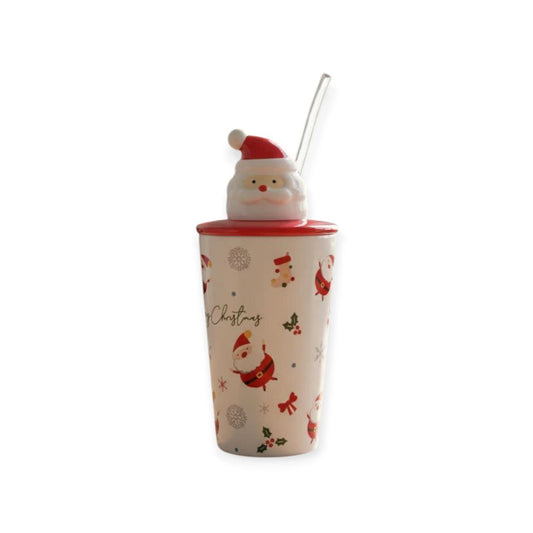 Christmas mug with straw