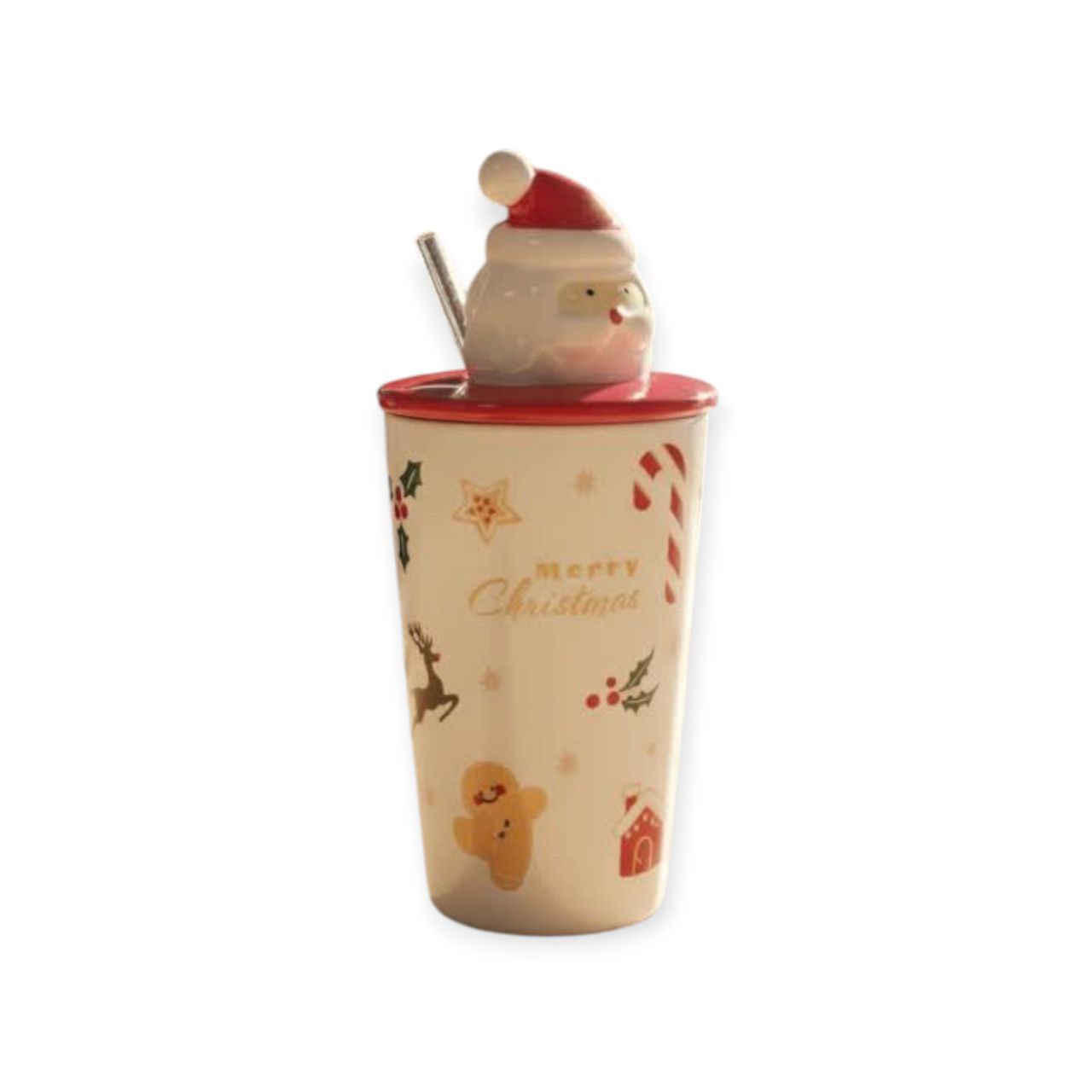 Christmas mug with straw