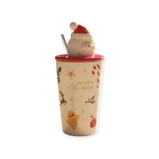 Christmas mug with straw