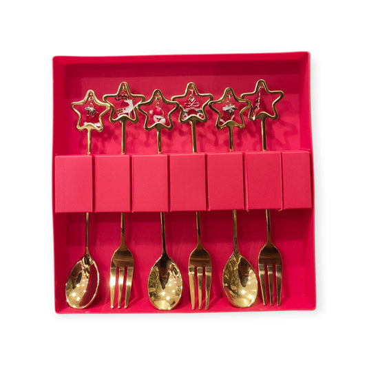 Star spoon and fork set