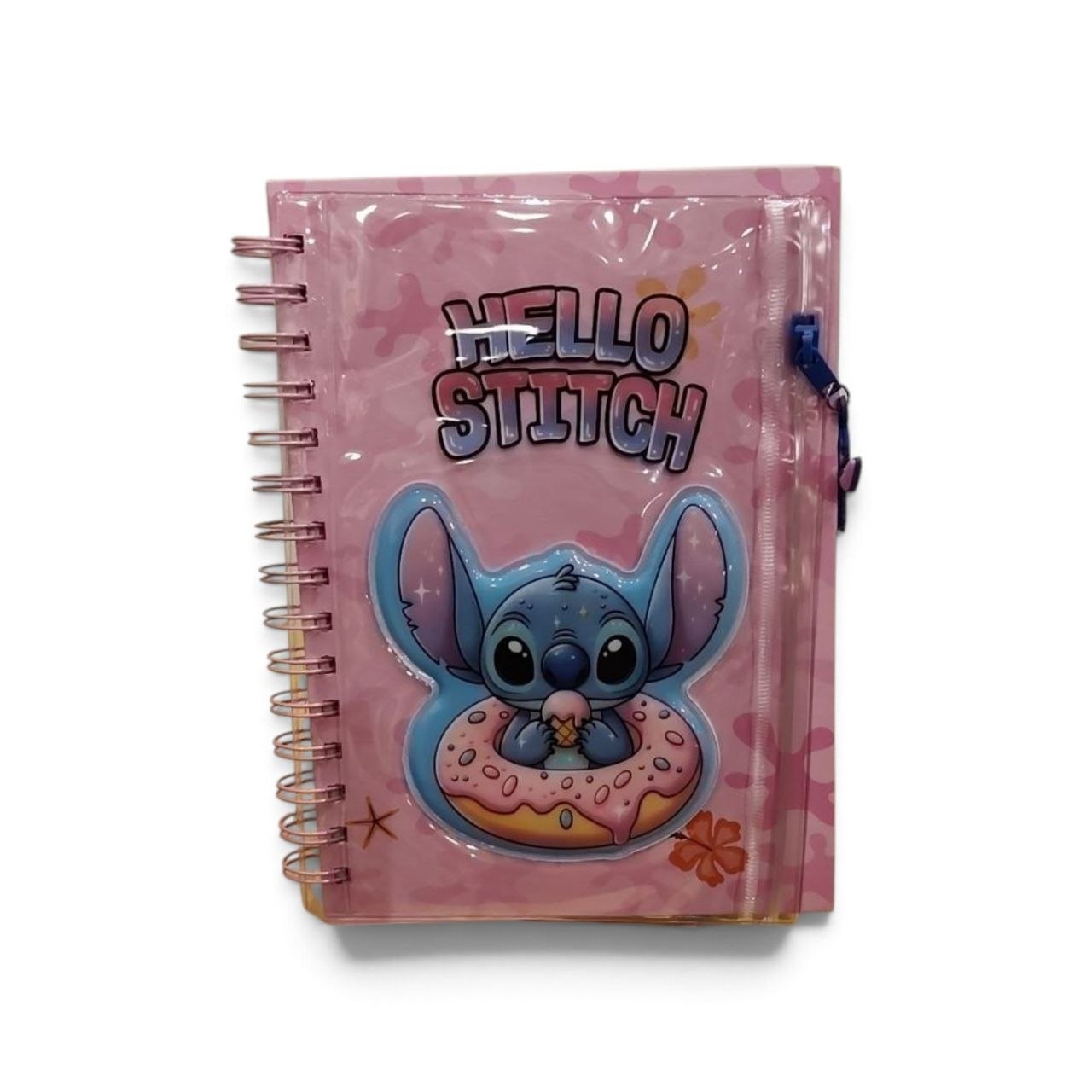 Spiral Notebook + Stitch Pencil Case