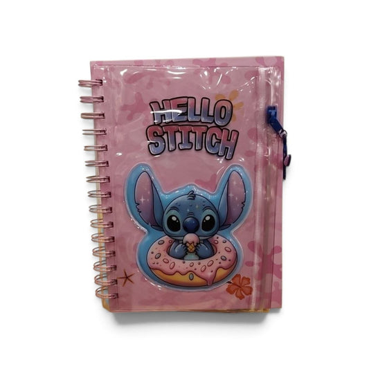 Spiral Notebook + Stitch Pencil Case