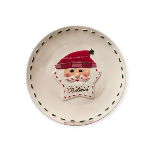 Round Christmas plate